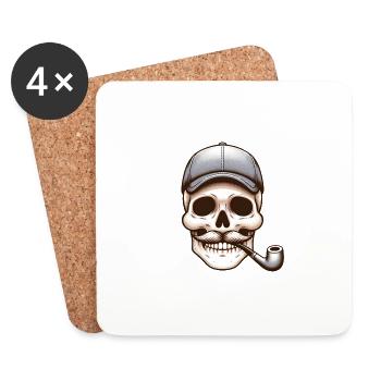 Les outils de papa du métier tête de mort Tee fête des pères - Dessous de verre (lot de 4) - blanc - Devant