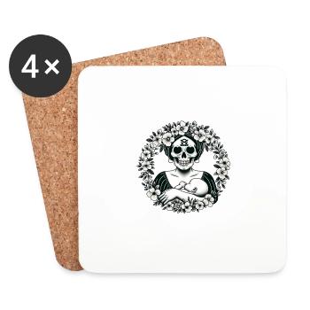 Nurturing Life Skull Tee Breastfeeding Awareness - Coasters (set of 4) - white - Front