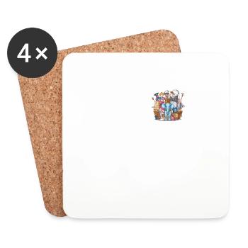 Balance of Power Political Symbols & Justice - Coasters (set of 4) - white - Front