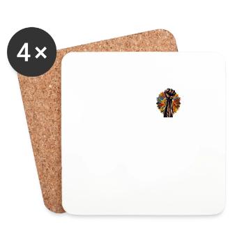 Soutien au Mois de l’histoire des Noirs pour l’unité et le pouvoir - Dessous de verre (lot de 4) - blanc - Devant