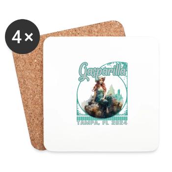 Femmes Gasparilla 2024 Tampa Mermaid Pirate - Dessous de verre (lot de 4) - blanc - Devant
