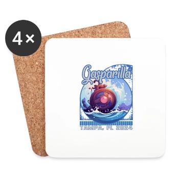 Gasparilla 2024 Cannonball Dive Tampa FL - Dessous de verre (lot de 4) - blanc - Devant