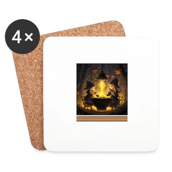 Witches' Tea Party Vintage Gothic Halloween T - Coasters (set of 4) - white - Front