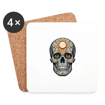 Unity Puzzle Skull T Shirt ALS Support and - Coasters (set of 4) - white - Front