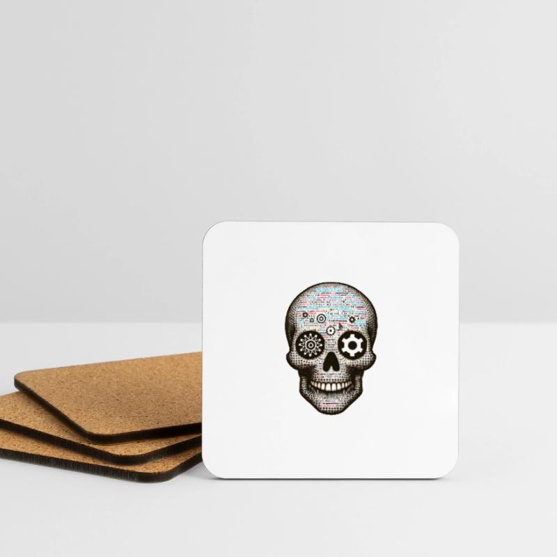 Code Master Skull Tee Programmer's Digital Matrix Coasters (set of 4)