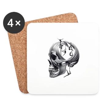 Graceful Heights Skull Shirt Aerial Silks Dance - Coasters (set of 4) - white - Front