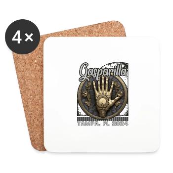 Gasparilla 2024 Tampa FL Doublon Squelette - Dessous de verre (lot de 4) - blanc - Devant