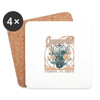 Gasparilla 2024 Ancre de corail Tampa FL - Dessous de verre (lot de 4) - blanc - Devant