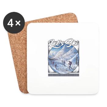 Let’s Ski Melodious Mountain Maneuvers Slope - Dessous de verre (lot de 4) - blanc - Devant