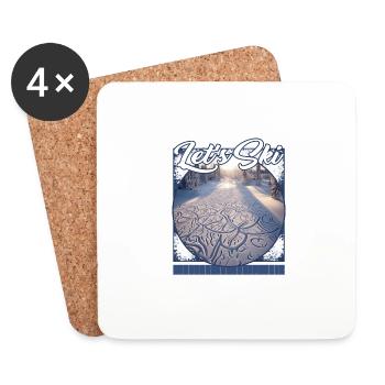 Let’s Ski Snowflake Itinéraires de ski cristallin - Dessous de verre (lot de 4) - blanc - Devant