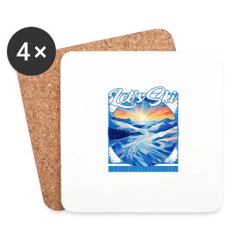 Let's Ski Abstract Alpine Art Gradient Glades - Untersetzer (4er-Set) - Weiß - Vorne
