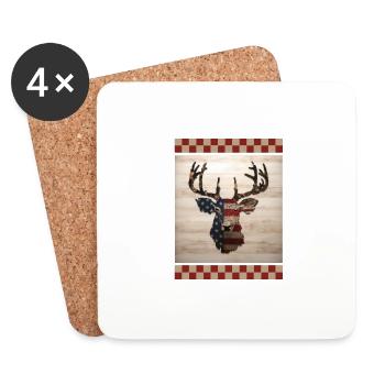 Puzzle Piece American Flag Missing Digital Camo - Coasters (set of 4) - white - Front