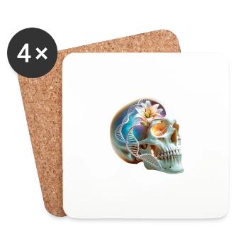 Helix Embrace Skull Shirt IVF Journey and New - Coasters (set of 4) - white - Front