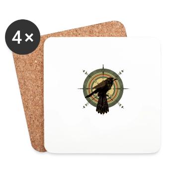 Zen archery crow focus precision - Coasters (set of 4) - white - Front