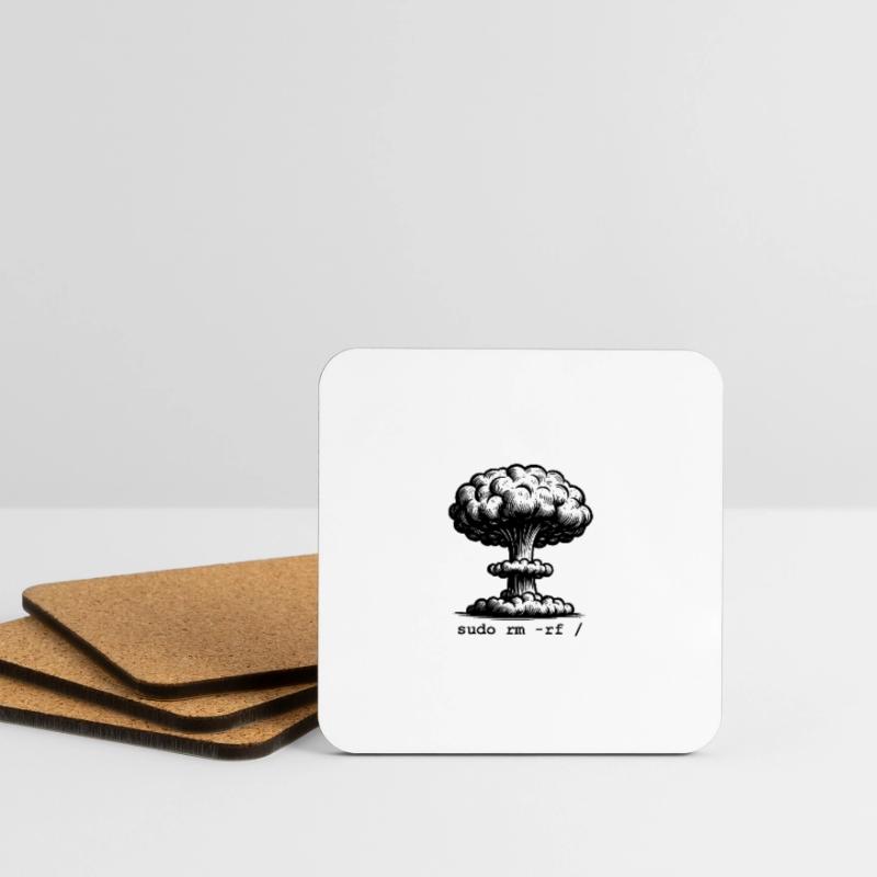 Linux Funny Linux Command Sudo RM RF for Men Coasters (set of 4)