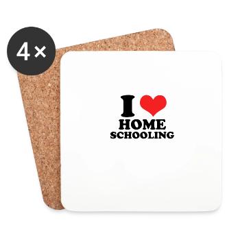 I Love Homeschooling Homeschool Home school Mom - Coasters (set of 4) - white - Front