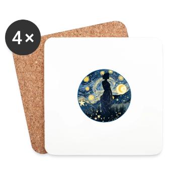 Women Empowerment Starry Night Shirt Resilient - Coasters (set of 4) - white - Front