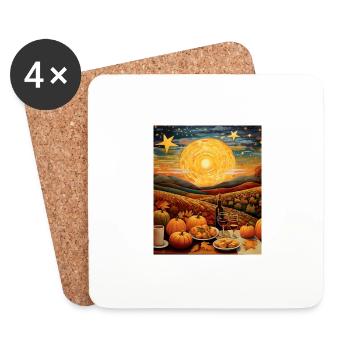 Thanksgiving Sternennacht Hemd Harvest Sky T-Shirt - Untersetzer (4er-Set) - Weiß - Vorne