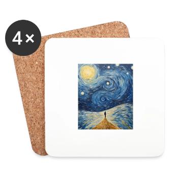 Chemise de nuit étoilée pour la santé mentale Mind’s Horizon - Dessous de verre (lot de 4) - blanc - Devant