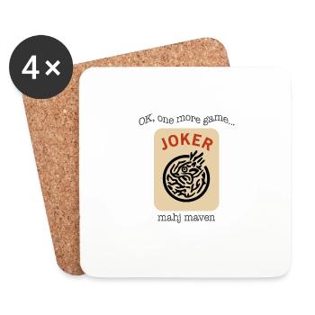Mahjong Shirt, Ok One More Game Joker Mahj Maven - Coasters (set of 4) - white - Front