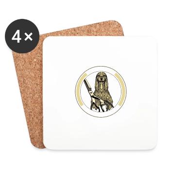 Hand Holding Scissors Dog Groomer Outline Pet - Coasters (set of 4) - white - Front