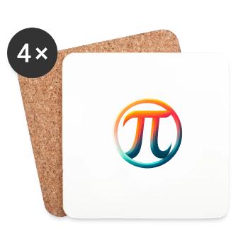 Pi Tag Nerd Geek Liebe Mathe Pi Symbol Kinder Männer - Untersetzer (4er-Set) - Weiß - Vorne
