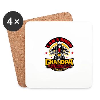 Ich bin ein Biker GrandPa Design Lustiges Geschenk für Cool - Untersetzer (4er-Set) - Weiß - Vorne