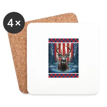Amerikanische Flagge Flussüberquerung Bergwasser Tarnung - Untersetzer (4er-Set) - Weiß - Vorne