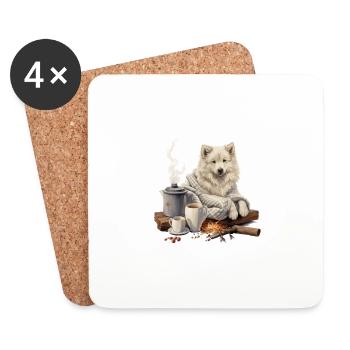 Eskimo Dog Cottagecore Fireside Coziness Men - Coasters (set of 4) - white - Front