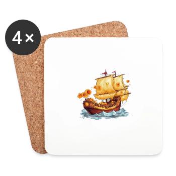 Pizza Pirate's Gasparilla Feast - Coasters (set of 4) - white - Front