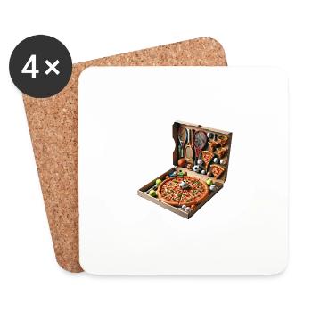Pizza Lover's Activity Professional - Coasters (set of 4) - white - Front