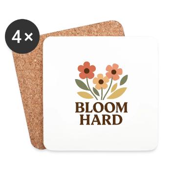 Bloom Hard – Blumig ohne Bremsen - Untersetzer (4er-Set) - Weiß - Vorne