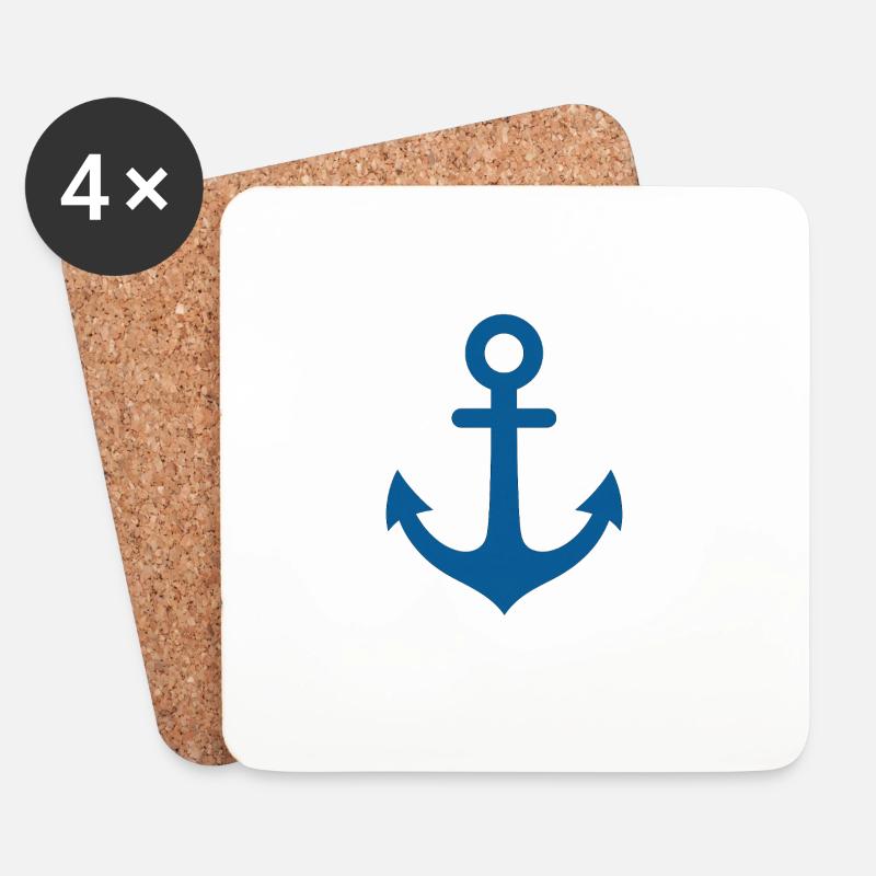  Anker Design  - Untersetzer (4er-Set) - Weiß