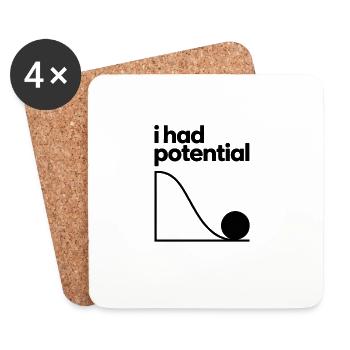 Untapped Potential – Curve Motif, Physics, Humor - Coasters (set of 4) - white - Front
