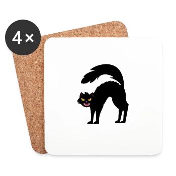 Cat Cat Pet - Coasters (set of 4) - white - Front