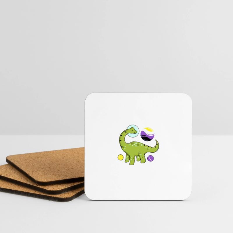 Brachiosaurus Nonbinary Pride Space Nonbinary P Coasters (set of 4)