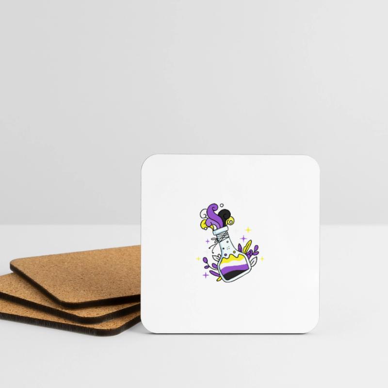 Nonbinary Pride Magic Potion Nonbinary Pride Coasters (set of 4)