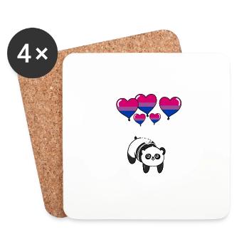 Panda Bisexual Pride - Untersetzer (4er-Set) - Weiß - Vorne