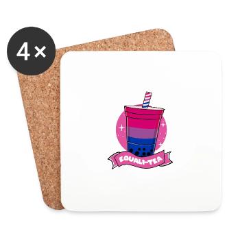 Bisexuel Pride Bubble Tea Cadeau bisexuel - Dessous de verre (lot de 4) - blanc - Devant