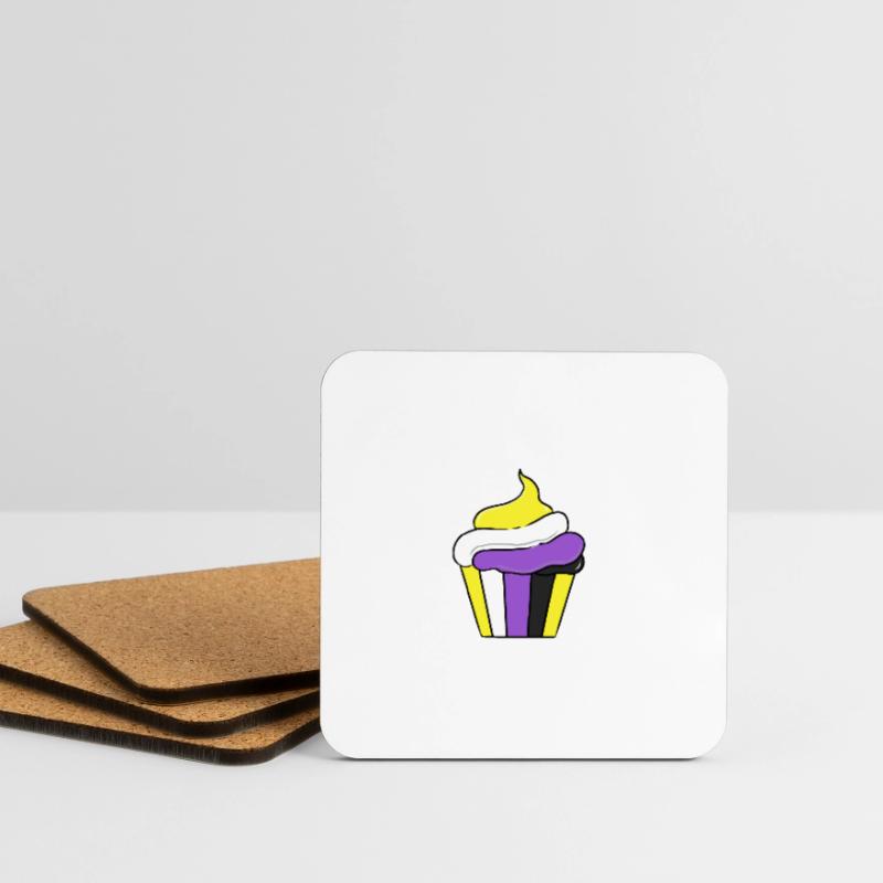 Nonbinary Cupcake Nonbinary Pride Coasters (set of 4)
