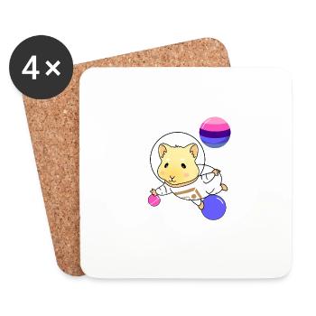 Meerschweinchen Raumfahrt Omnisexual Pride - Untersetzer (4er-Set) - Weiß - Vorne
