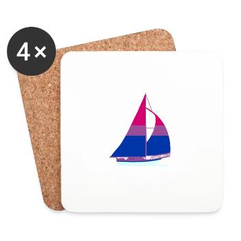 Segelboot Bisexual Pride - Untersetzer (4er-Set) - Weiß - Vorne