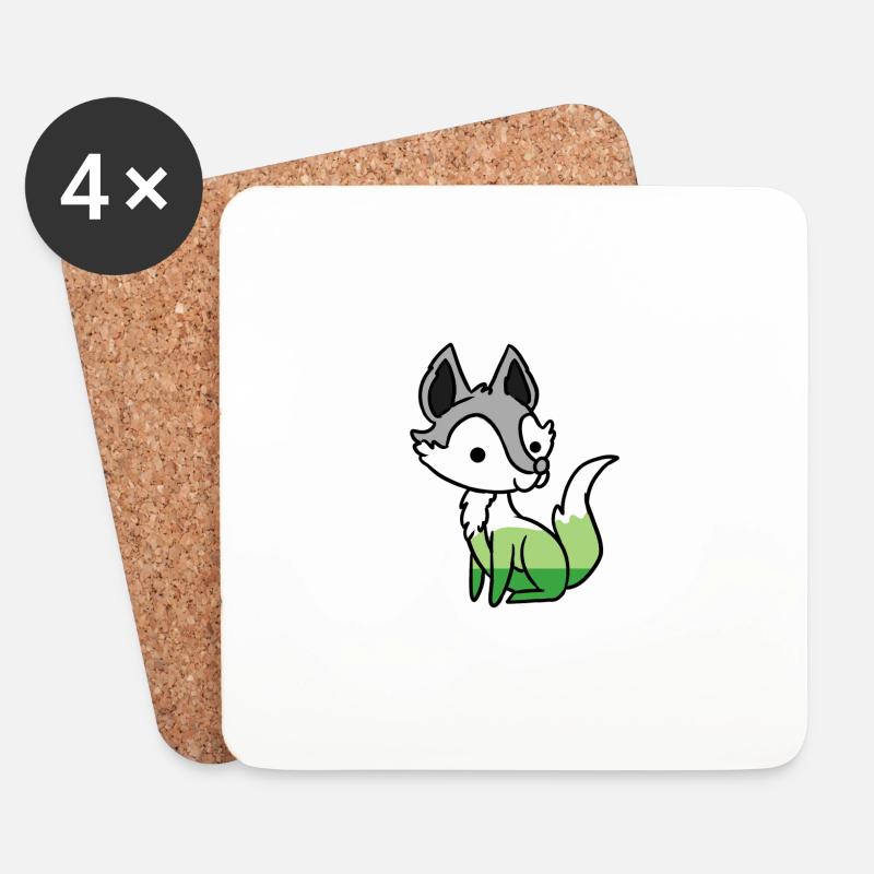 Aromantic Pride Fuchs - Untersetzer (4er-Set) - Weiß