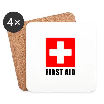 FIRST AID - Coasters (set of 4) - white - Front