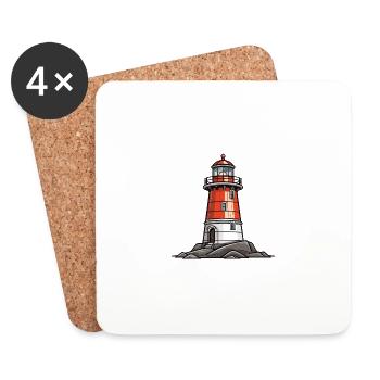 Phare - Dessous de verre (lot de 4) - blanc - Devant