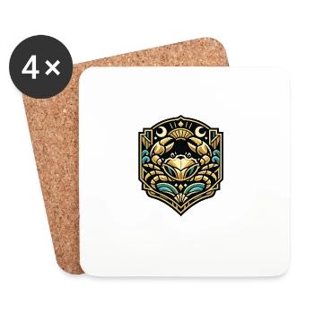 Golden Wave Crab Shield - Coasters (set of 4) - white - Front