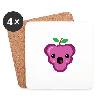 Grapes - Coasters (set of 4) - white - Front