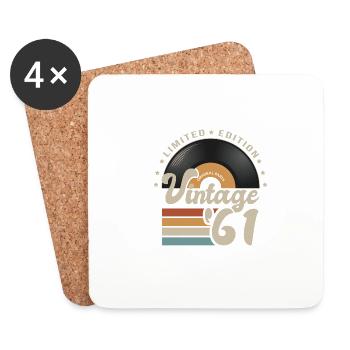61 Years Vintage 1961 Birthday Gift 61 Years - Coasters (set of 4) - white - Front