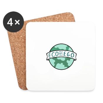 Eco Nicht Ego Ecofriendly und Aktivist Geschenk - Untersetzer (4er-Set) - Weiß - Vorne