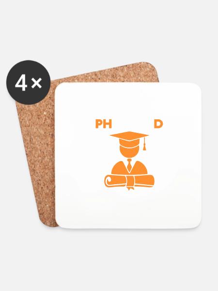 PhinisheD PhD-Absolvent Gift - Untersetzer (4er-Set) - Weiß